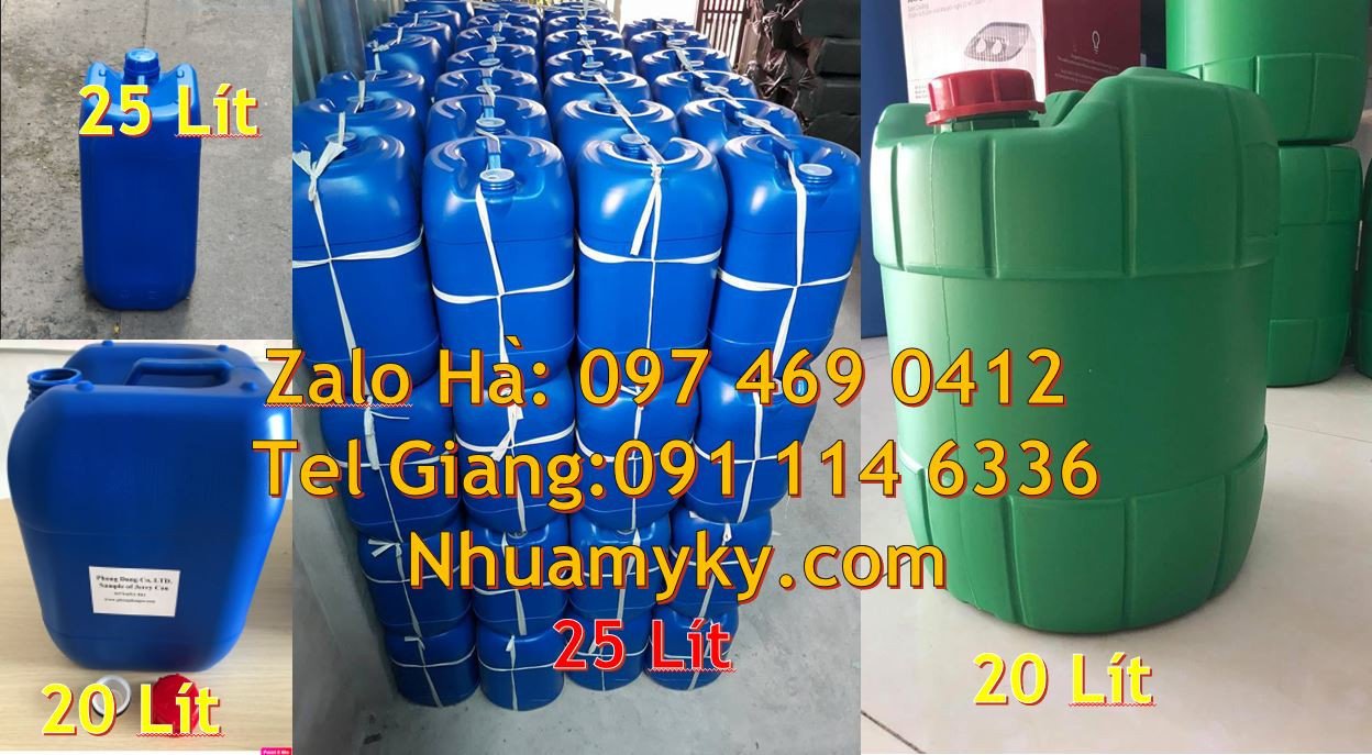 Bán can nhựa lớn 30l giá rẻ, can nhựa 25l đựng hóa chất, can nhựa hdpe