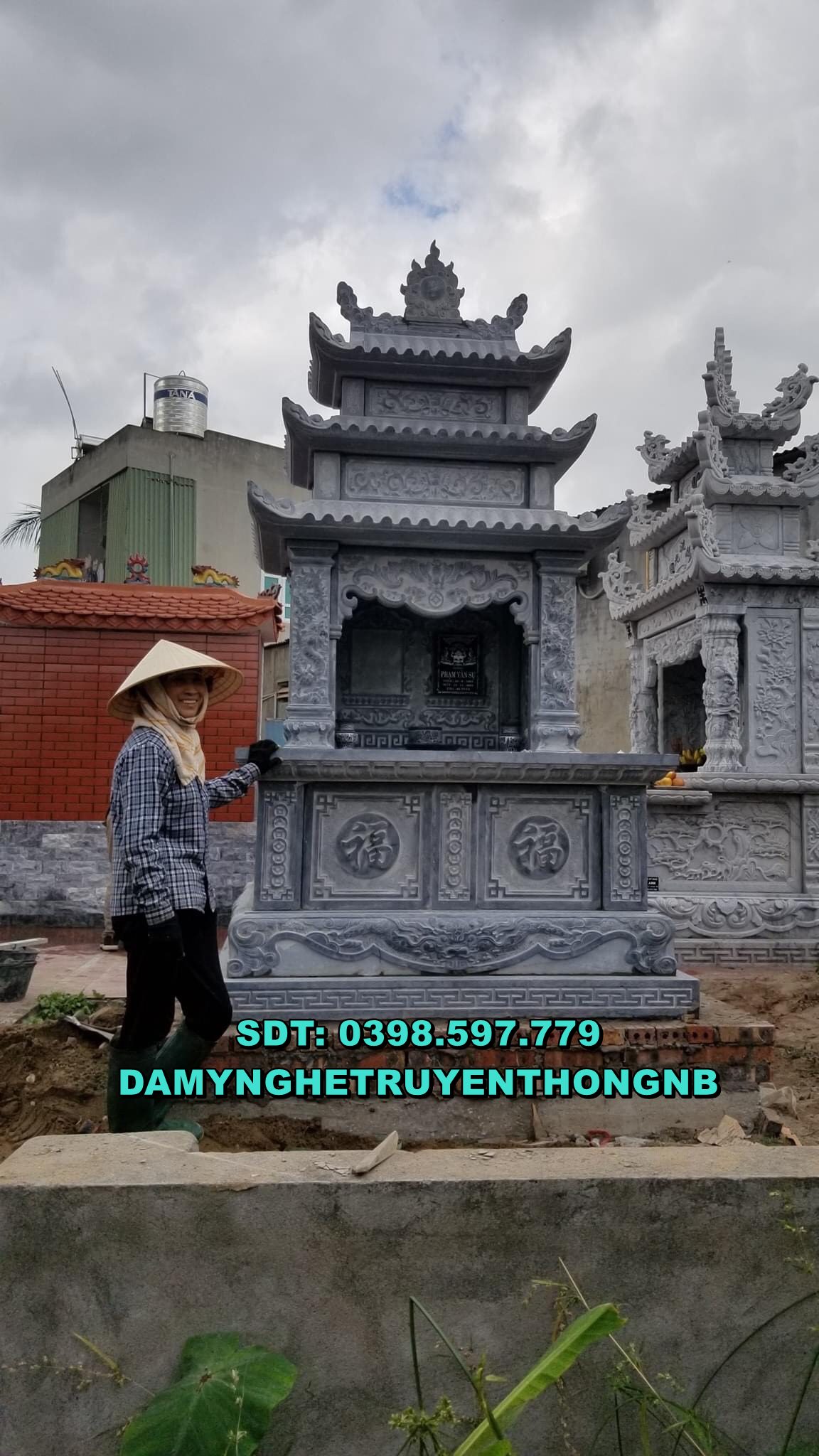 hải dương lắp đặt mộ đá đôi cho ông bà chuẩn phong thuỷ