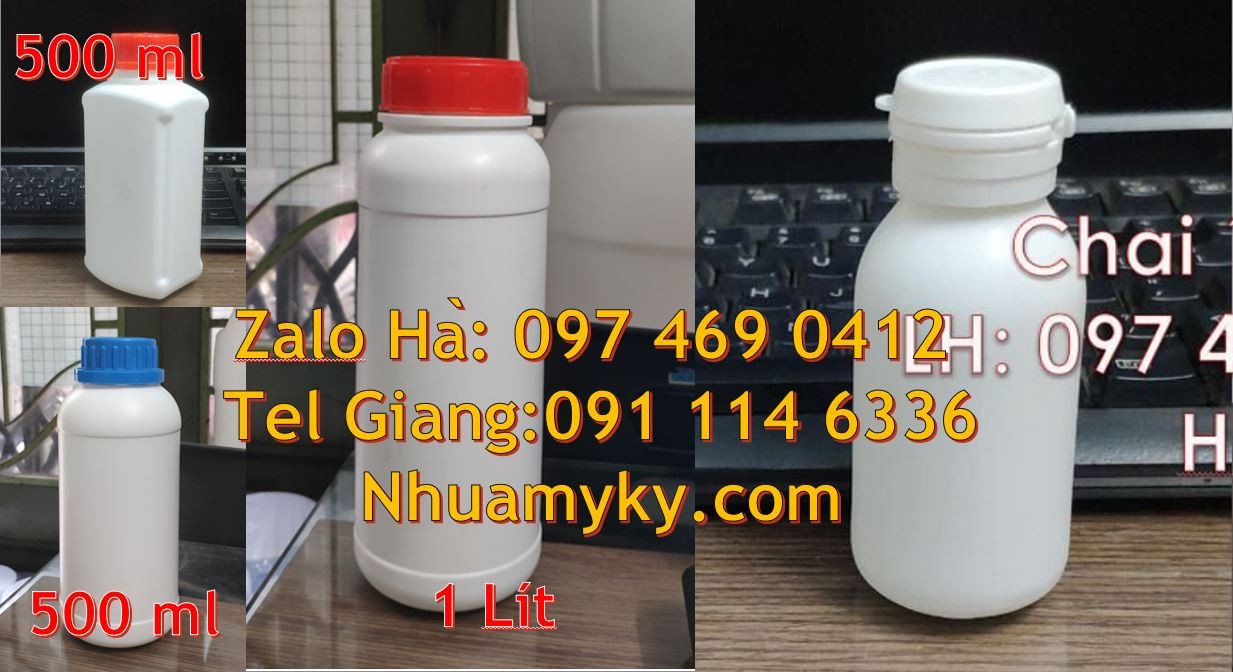 Bán chai nhựa hdpe 1l màu trắng,chai nhựa hdpe  màu xanh chất lượng ca