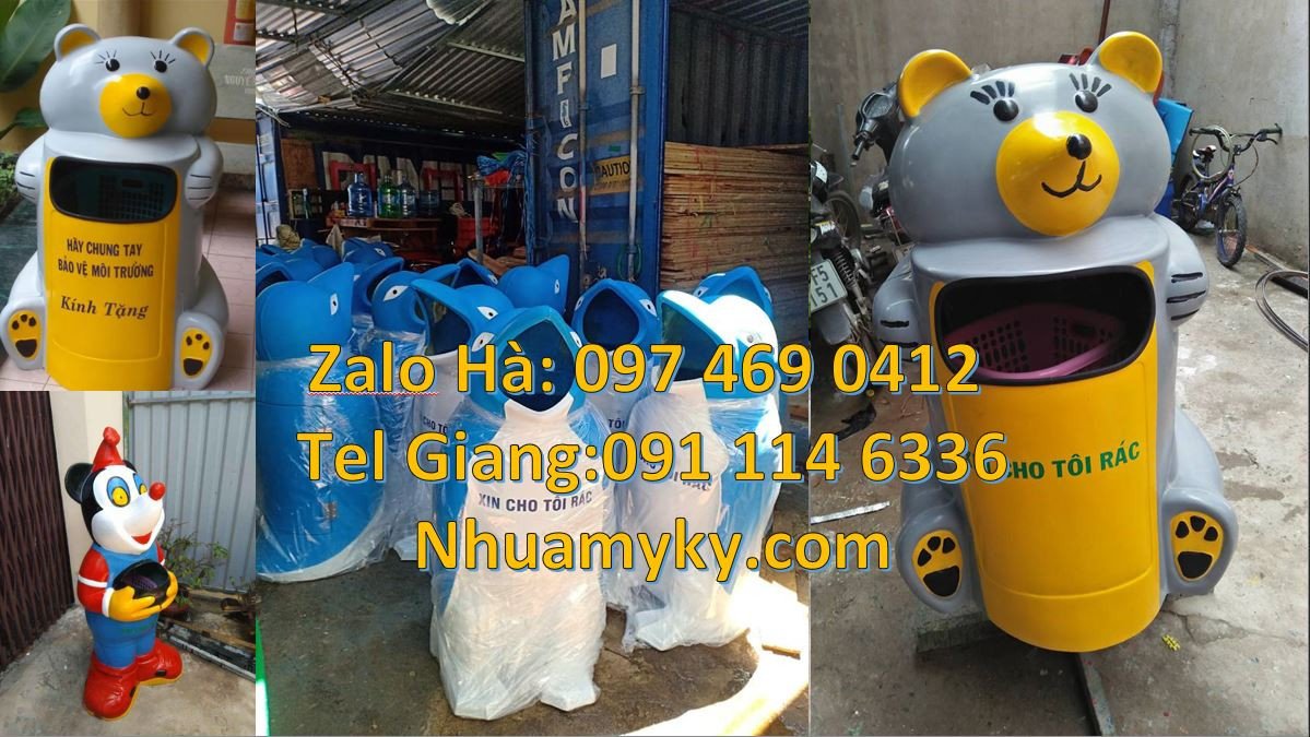 Bán thùng rác hình con vật giá rẻ,thùng rác hình con voi vui nhộn giá