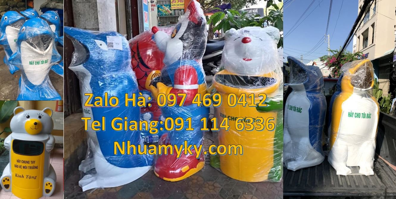 Bán thùng rác hình con vật giá rẻ,thùng rác hình con voi vui nhộn giá