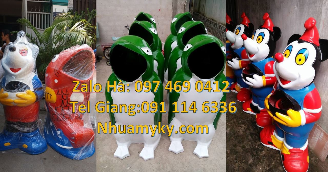 Bán thùng rác hình con vật giá rẻ,thùng rác hình con voi vui nhộn giá