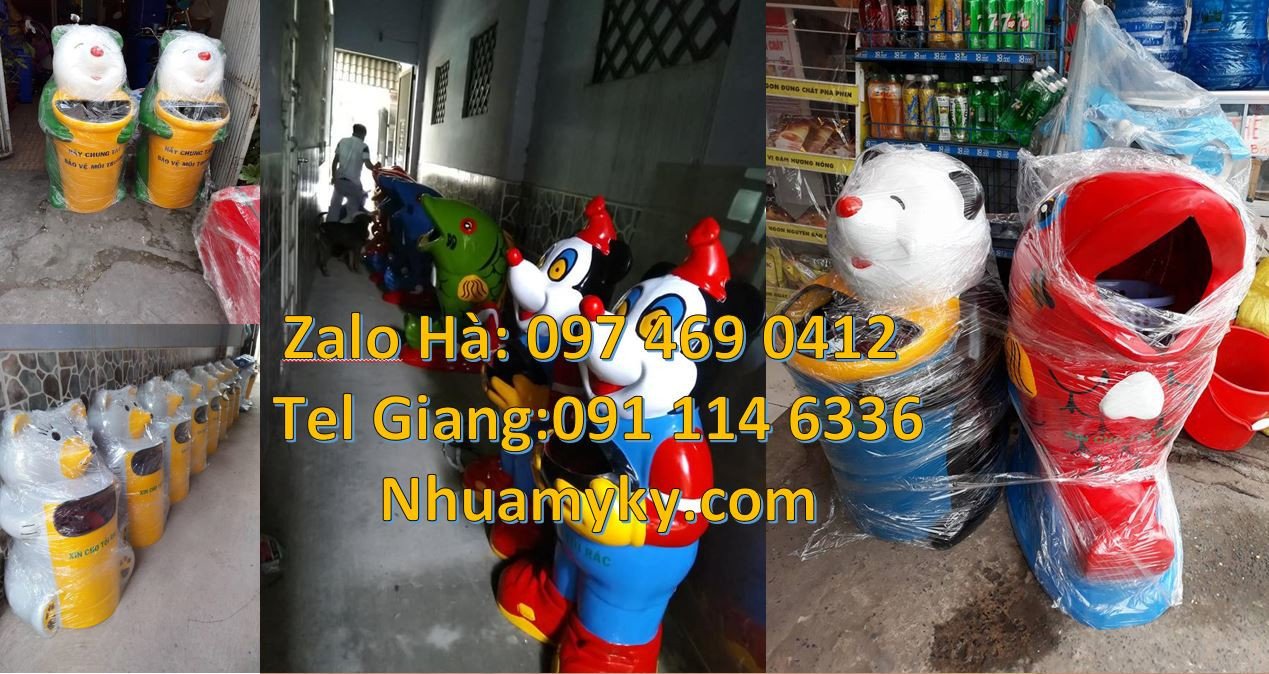 Bán thùng rác hình con vật giá rẻ,thùng rác hình con voi vui nhộn giá
