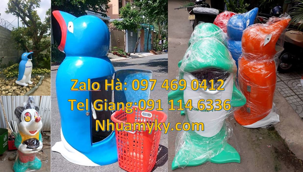 Bán thùng rác hình con vật giá rẻ,thùng rác hình con voi vui nhộn giá