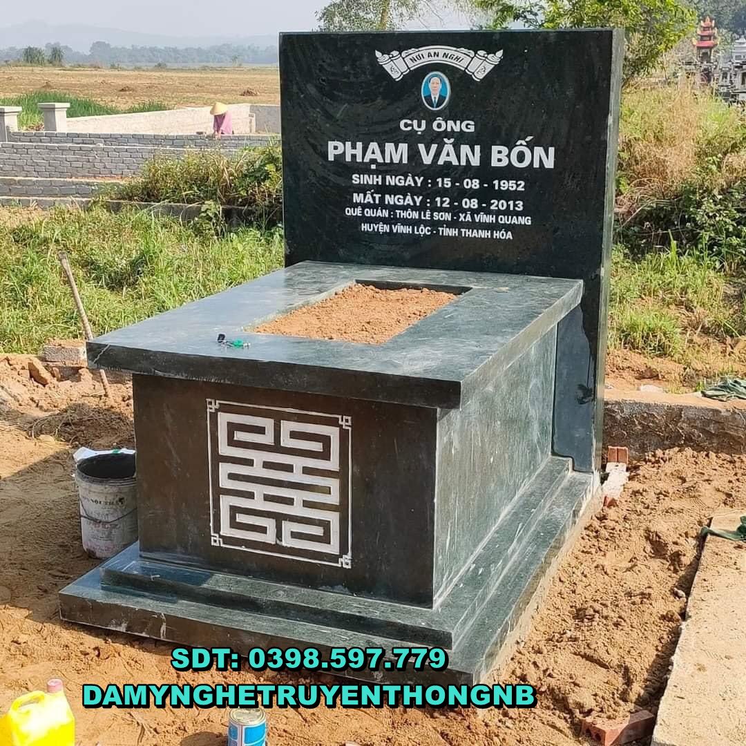 mộ đá granite nguyên khối đẹp nhất lắp đặt tại thuỷ nguyên hải phòng 2