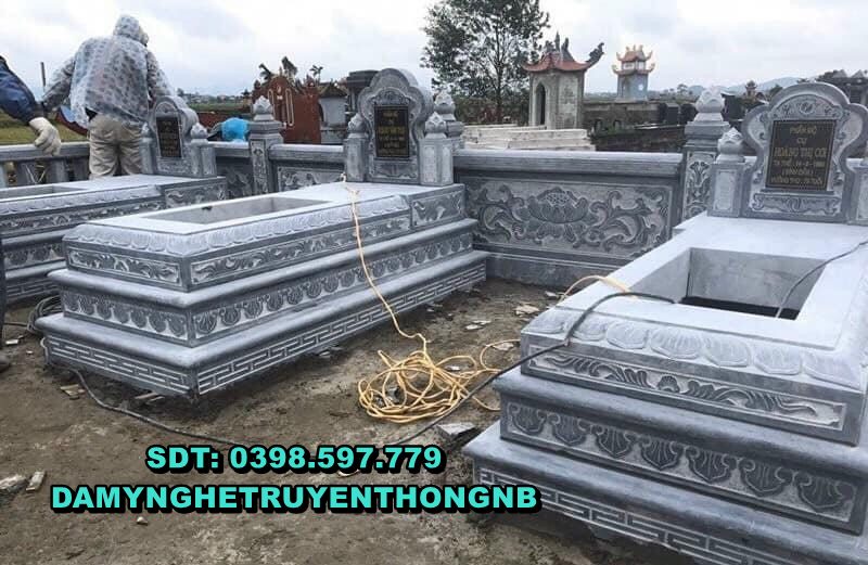 tu sửa xây mơi mộ tam cấp đá xanh tự nhiên đẹp tại huế