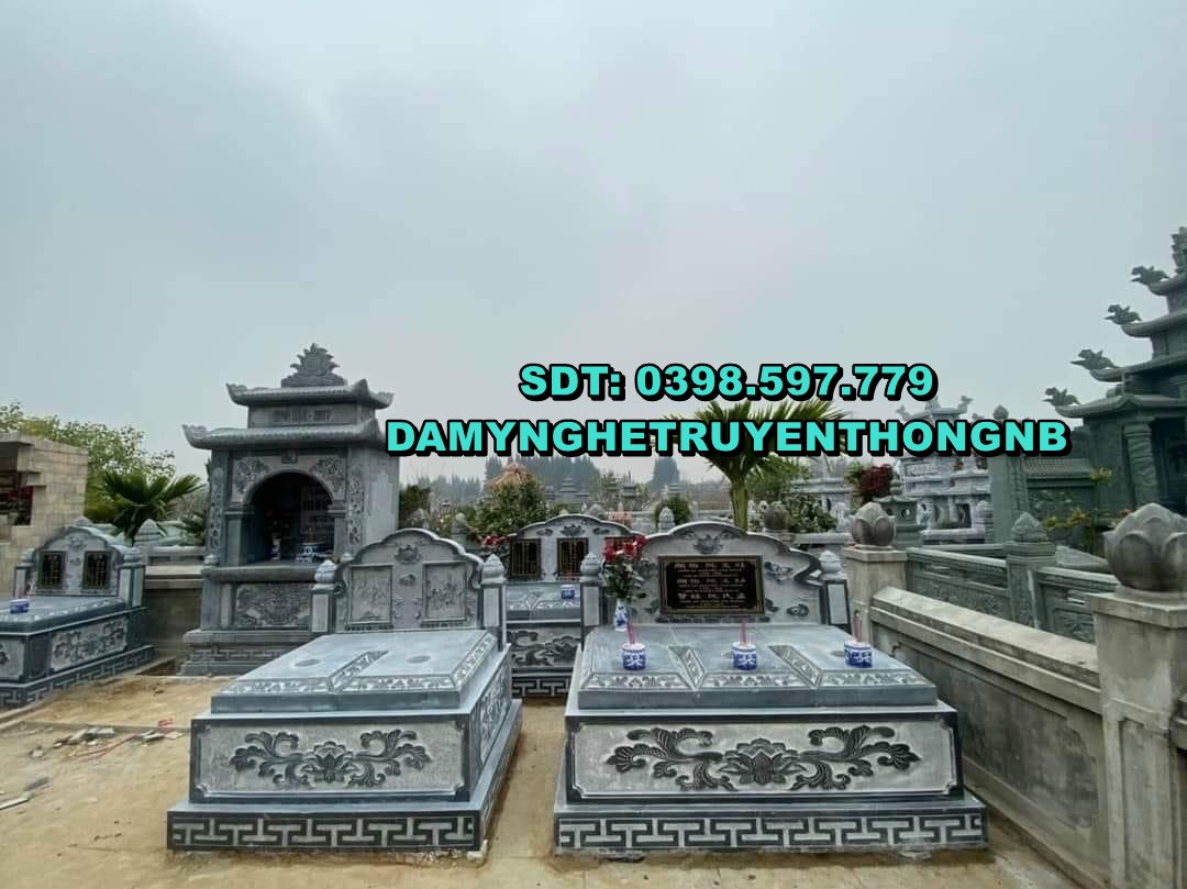 tu sửa xây mơi mộ tam cấp đá xanh tự nhiên đẹp tại huế