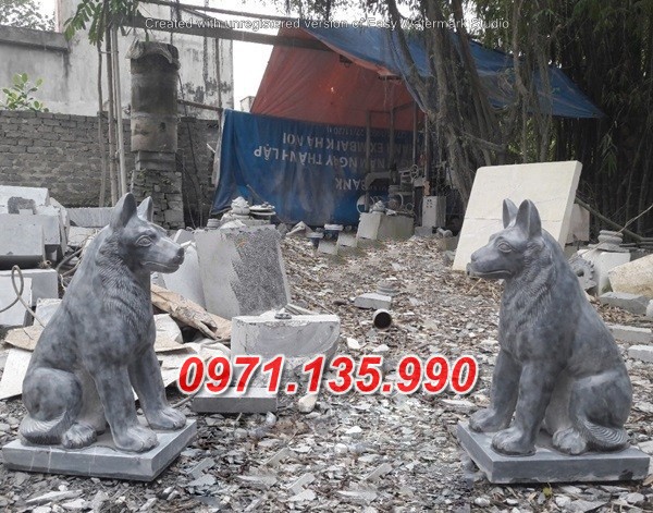 Chó đá đẹp - Mẫu tượng chó bằng đá đơn giản đẹp bán tại Lạng Sơn