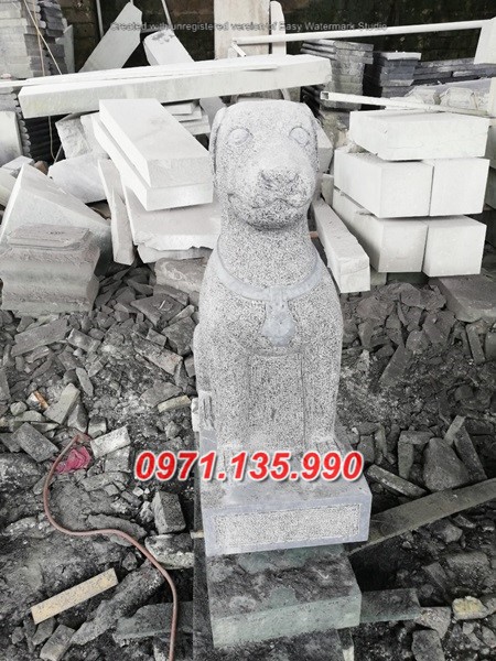 Chó đá đẹp - Mẫu tượng chó bằng đá đơn giản đẹp bán tại Lạng Sơn