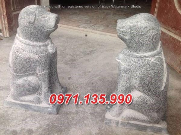 Chó đá đẹp - Mẫu tượng chó bằng đá đơn giản đẹp bán tại Lạng Sơn