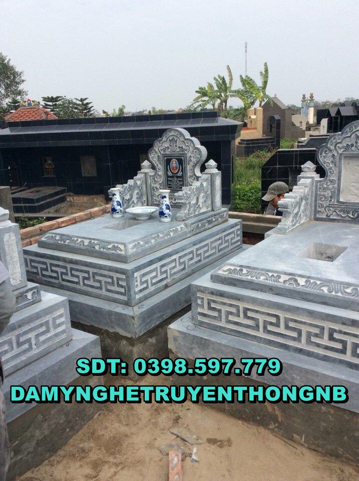 mộ đá tam cấp đá tự nhiên tại đông anh hà nội