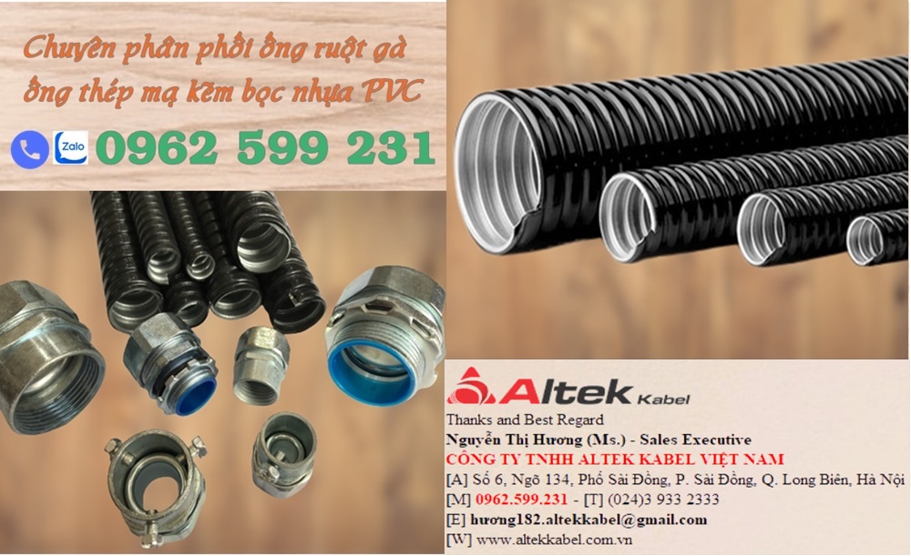 Ống ruột gà Altek kabel, Ống thép mạ kẽm, Ống luồn dây điện