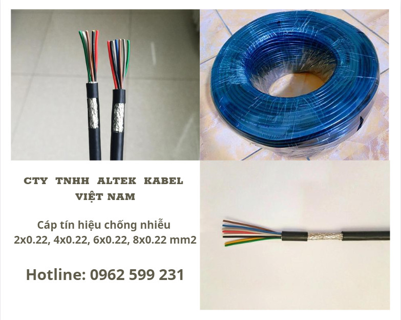 Cáp tín hiệu Altek kabel, cáp chống nhiễu 4x.022, 6x0.22, 8x0.22 mm2