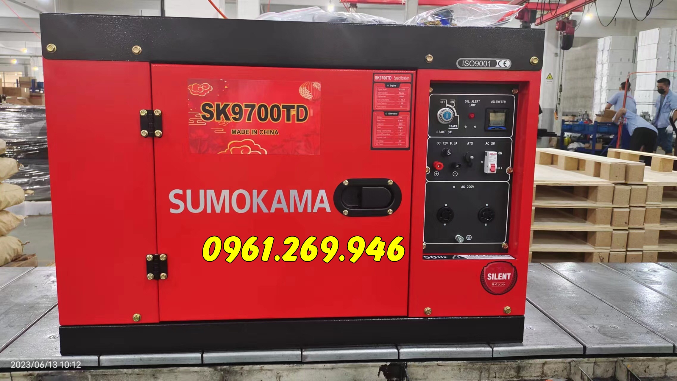 Máy phát điện 6kw chạy dầu Sumokama SK9700TD có cổng ATS