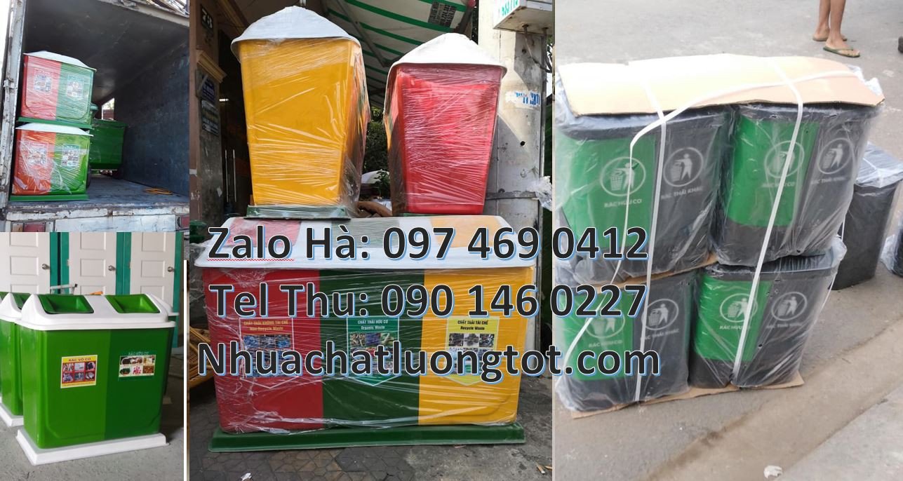Bán thùng phân loại rác 3 ngăn 3 màu,thùng phân loại rác 2 ngăn y tế
