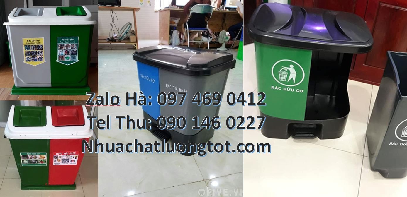 Bán thùng phân loại rác 3 ngăn 3 màu,thùng phân loại rác 2 ngăn y tế