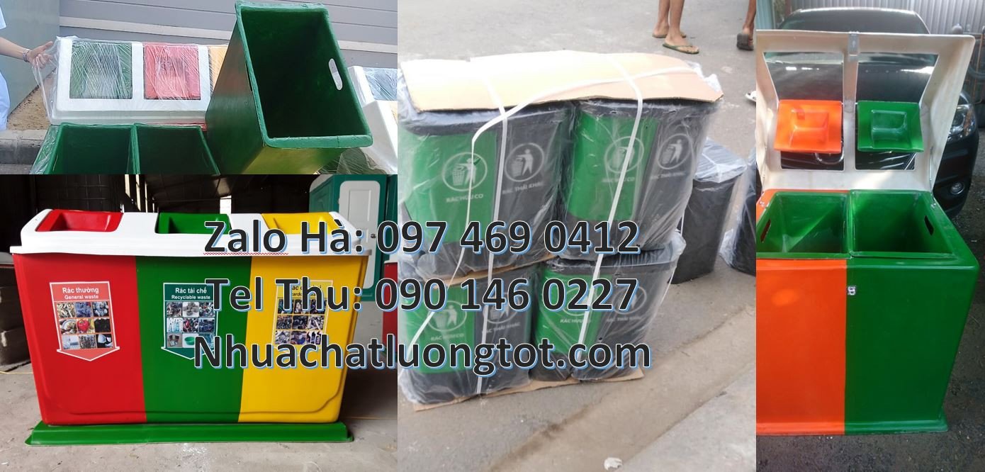 Bán thùng phân loại rác 3 ngăn 3 màu,thùng phân loại rác 2 ngăn y tế