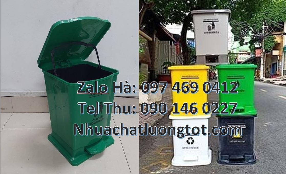 Bán thùng rác y tế cỡ nhỏ 15l,thùng rác y tế có nắp đậy kín đạp chân
