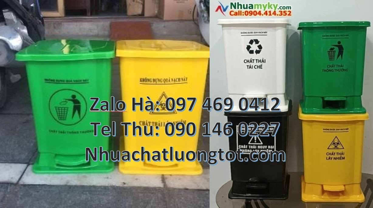 Bán thùng rác y tế cỡ nhỏ 15l,thùng rác y tế có nắp đậy kín đạp chân