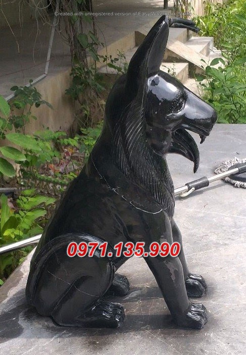 Chó đá đẹp - Mẫu tượng chó bằng đá đơn giản đẹp bán Quảng Bình