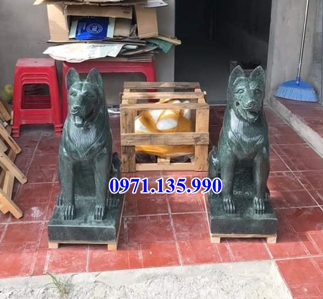 Chó đá đẹp - Mẫu tượng chó bằng đá đơn giản đẹp bán Tiền Giang