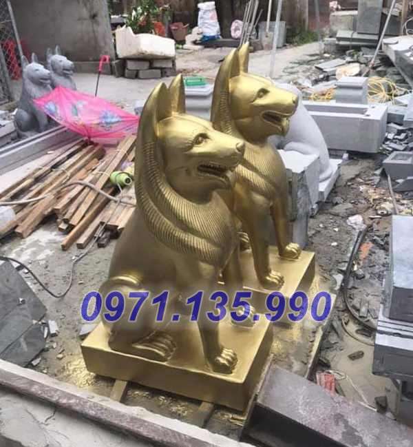 Chó đá đẹp - Mẫu tượng chó bằng đá đơn giản đẹp bán Tiền Giang