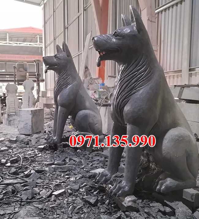 Chó đá đẹp - Mẫu tượng chó bằng đá đơn giản đẹp bán Tiền Giang