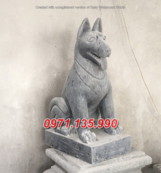 Chó đá đẹp - Mẫu tượng chó bằng đá đơn giản đẹp bán Tiền Giang