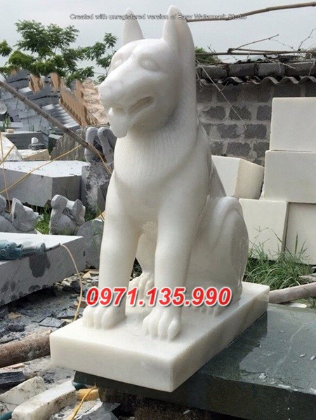 Chó đá đẹp - Mẫu tượng chó bằng đá đơn giản đẹp bán Tiền Giang