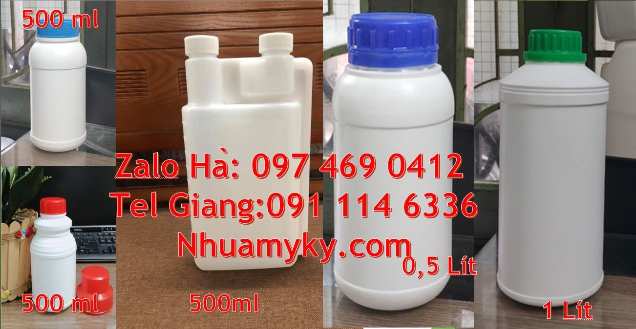 Bán chai nhựa lớn hdpe màu trắng,chai nhựa hdpe 1l đựng hóa chất giá