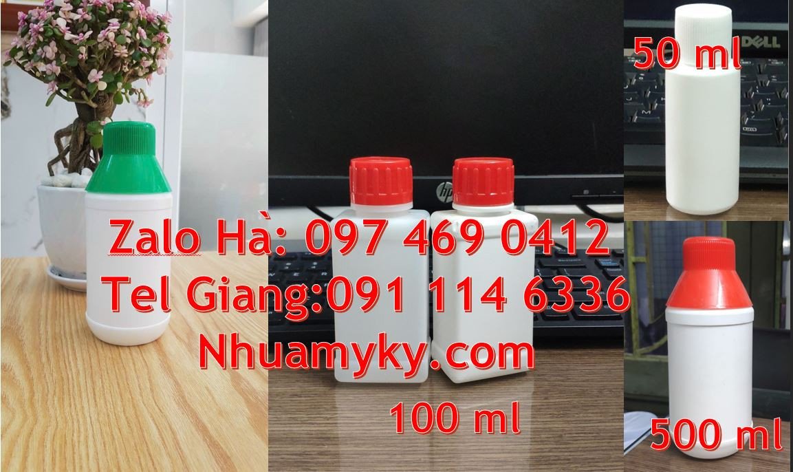 Bán chai nhựa nhỏ 500ml đựng hóa chất,chai nhựa nhỏ đựng thuốc nông ng