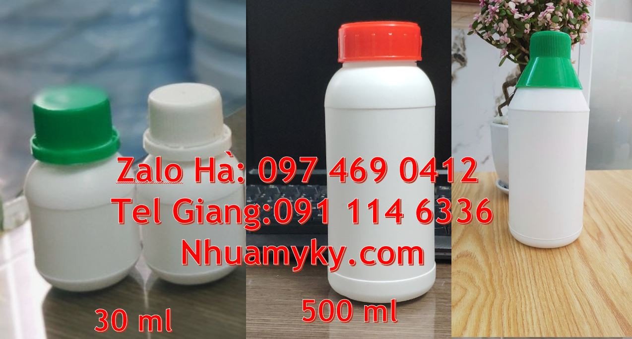 Bán chai nhựa nhỏ 500ml đựng hóa chất,chai nhựa nhỏ đựng thuốc nông ng
