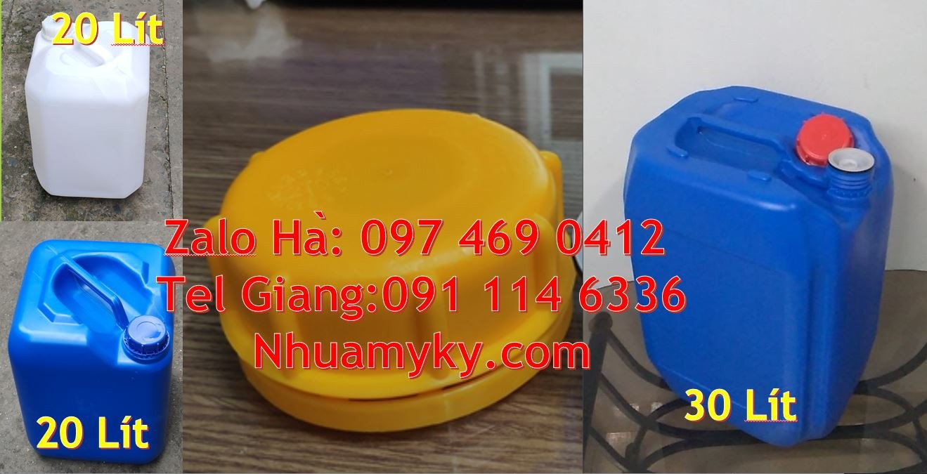 Bán can nhựa lớn 20l màu xanh, can nhựa hdpe đựng hóa chất giá rẻ hcm