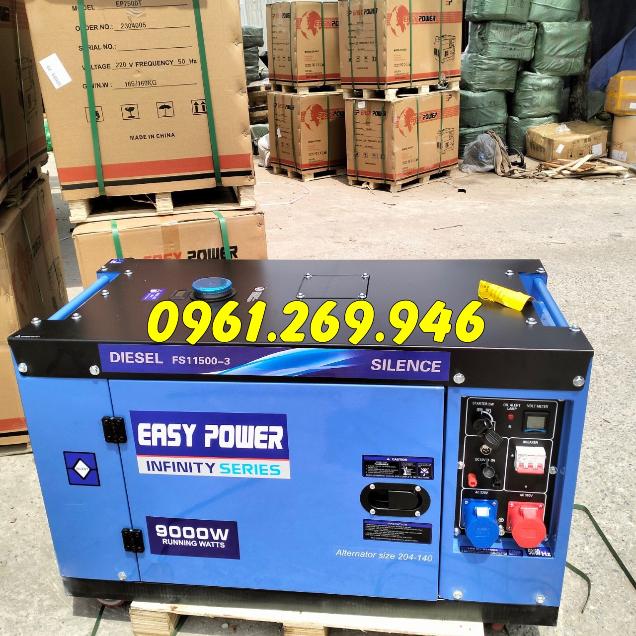 Máy phát điện 9kw 3 pha chạy dầu Easy Power FS11500-3