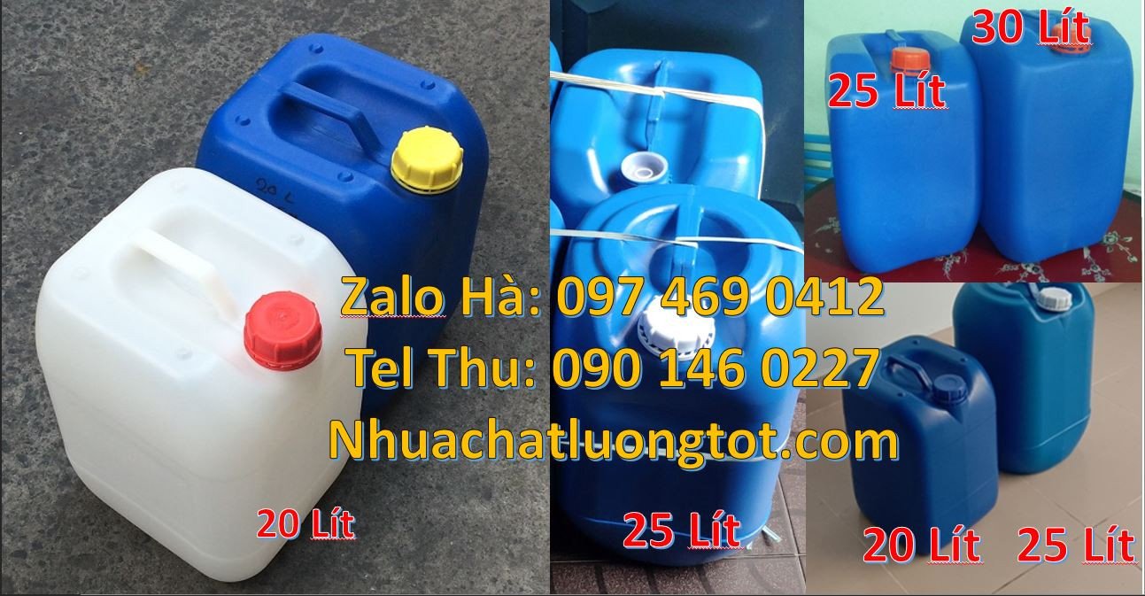 Bán can nhựa lớn 30l đựng hóa chất,can nhựa hdpe màu trắng loại lớn