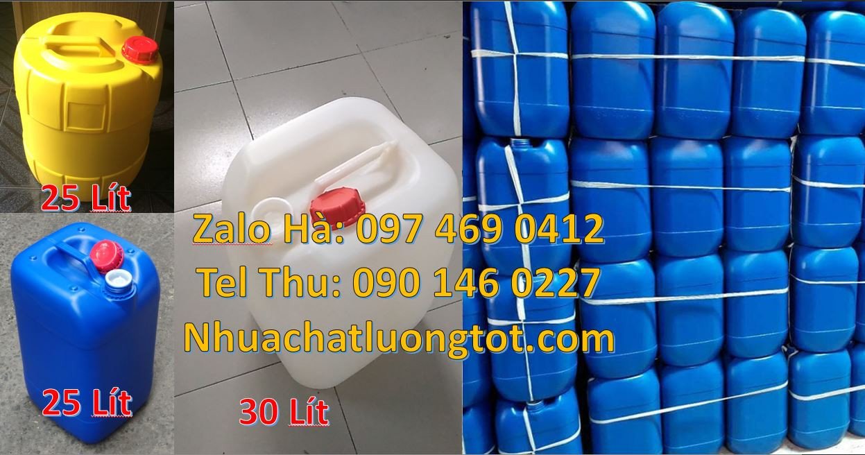 Bán can nhựa lớn 30l đựng hóa chất,can nhựa hdpe màu trắng loại lớn