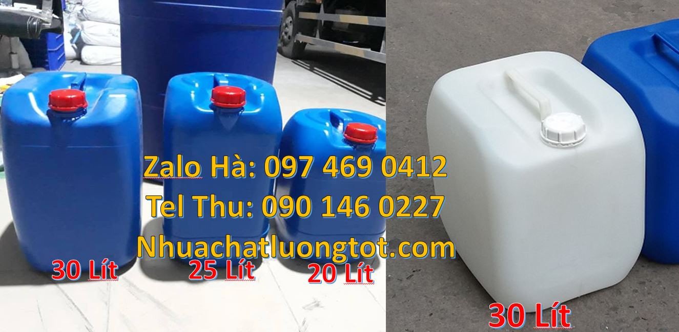 Bán can nhựa lớn 30l đựng hóa chất,can nhựa hdpe màu trắng loại lớn