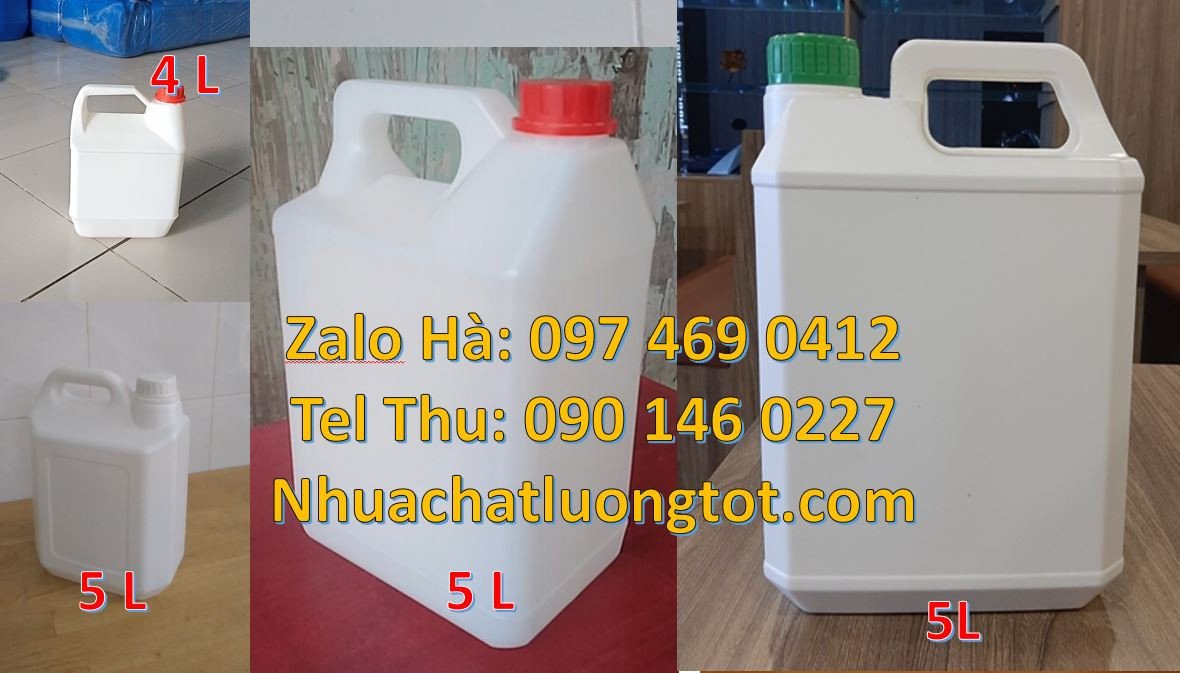 Bán can nhựa nhỏ  đựng hóa chất,can nhựa 5l đựng dầu ăn,can nhựa quai