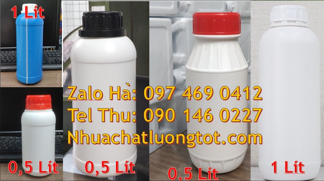 Bán chai nhựa lớn 0.5l màu trắng,chai nhựa tròn hdpe 1l giá rẻ nhất hc