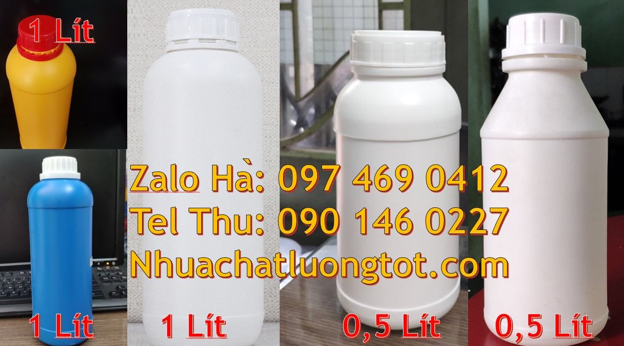 Bán chai nhựa lớn 0.5l màu trắng,chai nhựa tròn hdpe 1l giá rẻ nhất hc