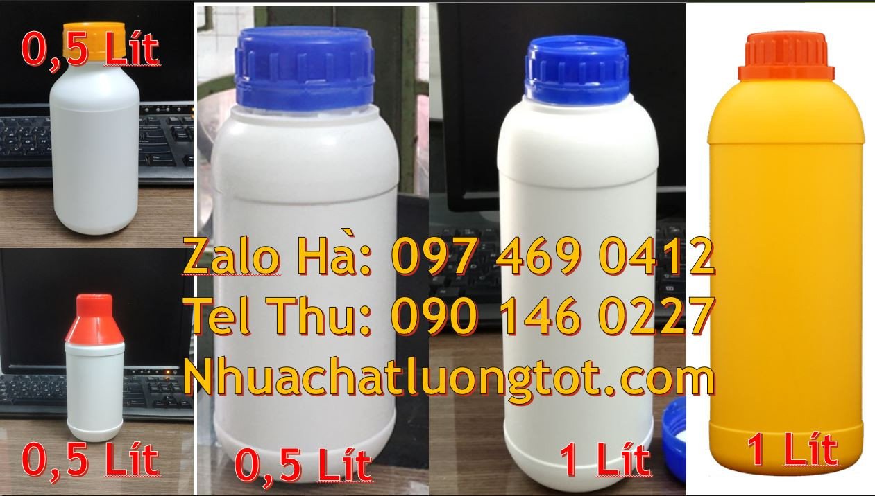 Bán chai nhựa lớn 0.5l màu trắng,chai nhựa tròn hdpe 1l giá rẻ nhất hc