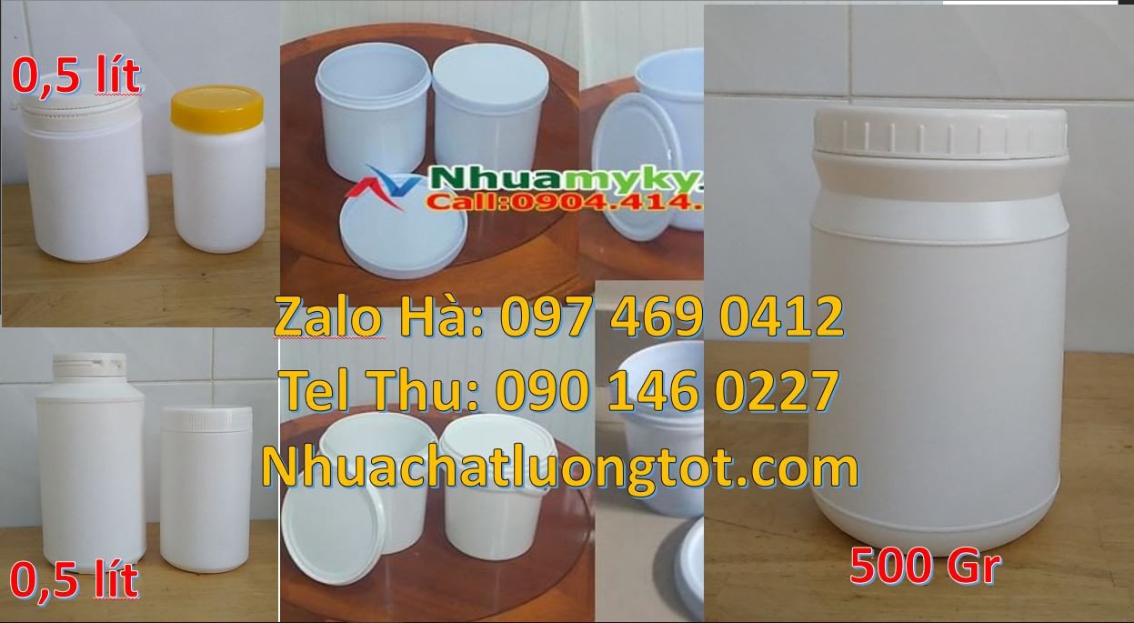 Bán hũ nhựa đựng hóa chất,hũ nhựa đựng mỹ phẩm,hũ nhựa hdpe màu trắng