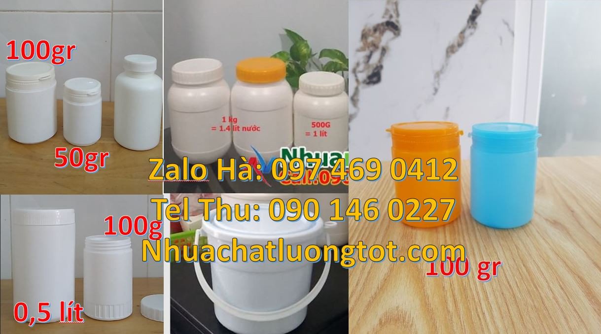 Bán hũ nhựa đựng hóa chất,hũ nhựa đựng mỹ phẩm,hũ nhựa hdpe màu trắng