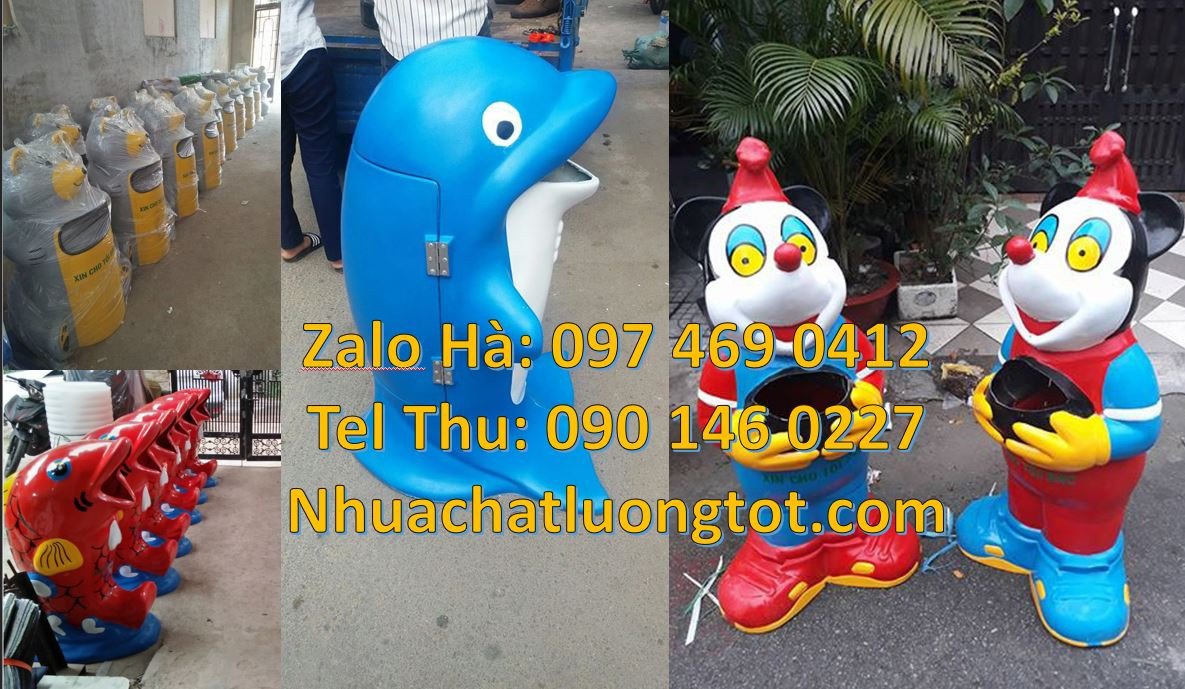 Bán thùng rác hình con vật giá rẻ,thùng rác hình con gấu trúc rẻ đẹp