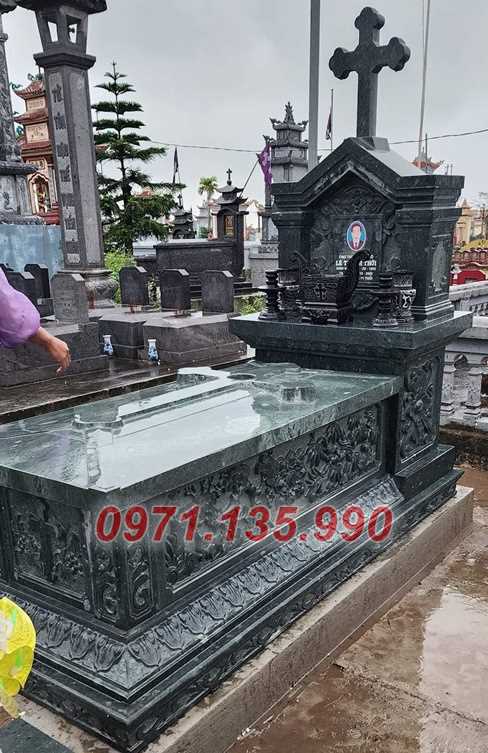 lăng mộ đạo - Mẫu mộ đạo công giáo bằng đá xanh đẹp bán Ninh Thuận