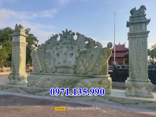 Cuốn thư đá nhà thờ họ - Mẫu bình phong bằng đá đẹp bán tại hà nội