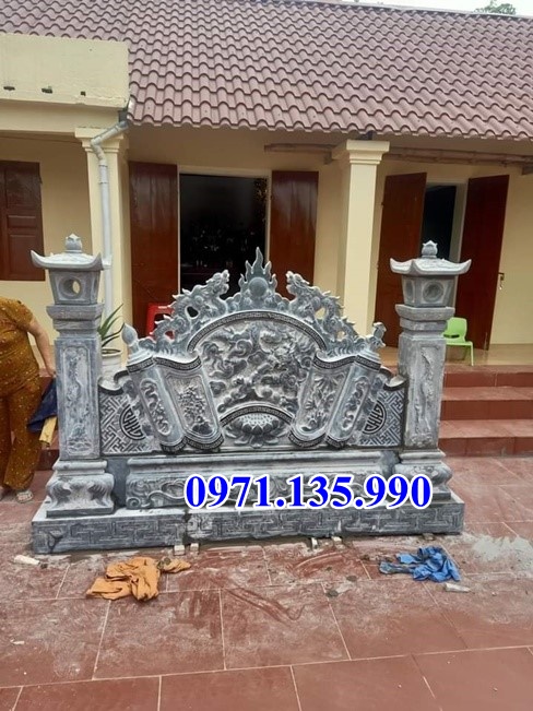 Cuốn thư đá nhà thờ họ - Mẫu bình phong bằng đá đẹp bán tại hà nội