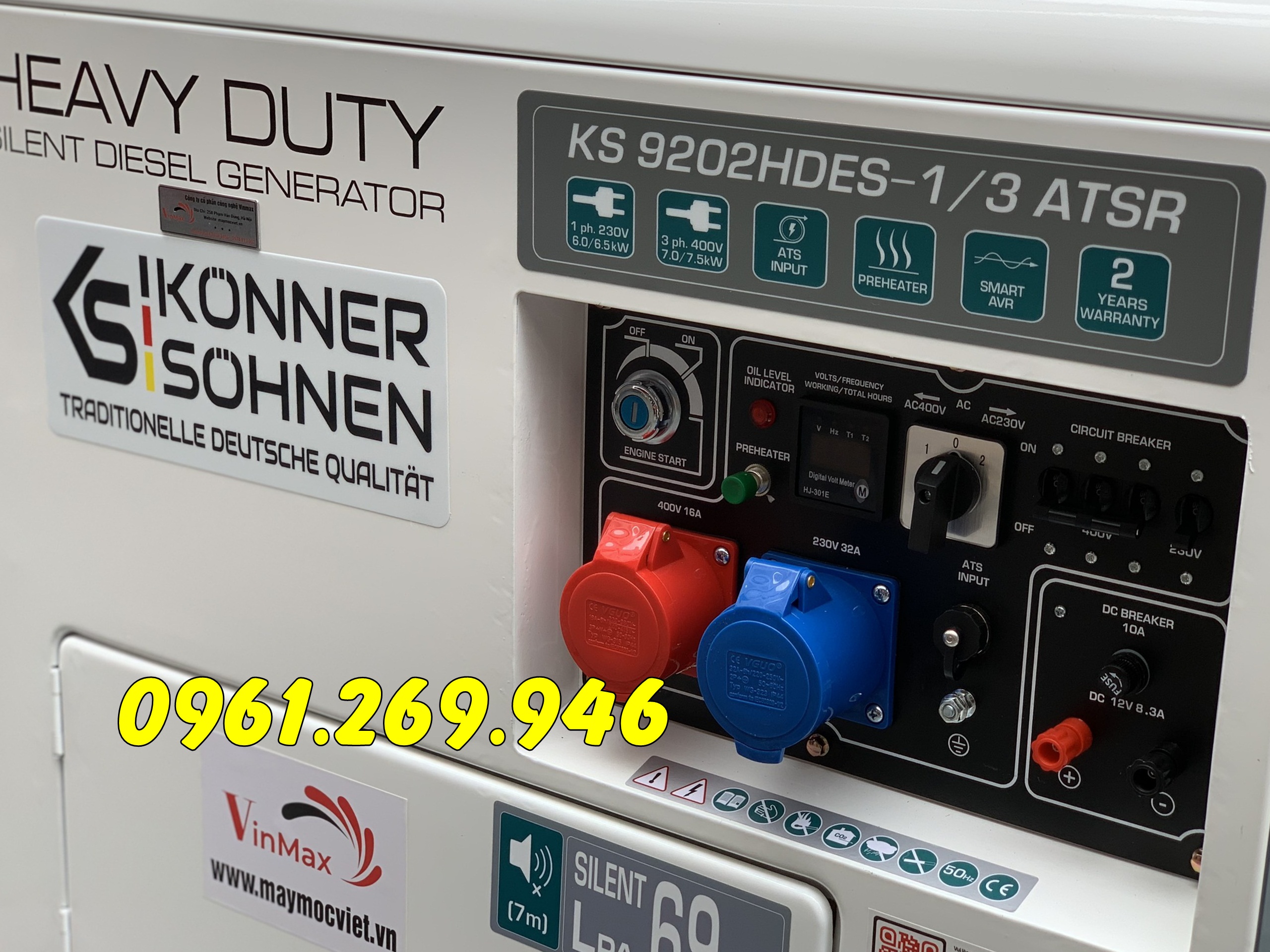 Máy phát điện 8kw chạy dầu Kohner & Sohnen KS 9202HDES-1/3 ATSR