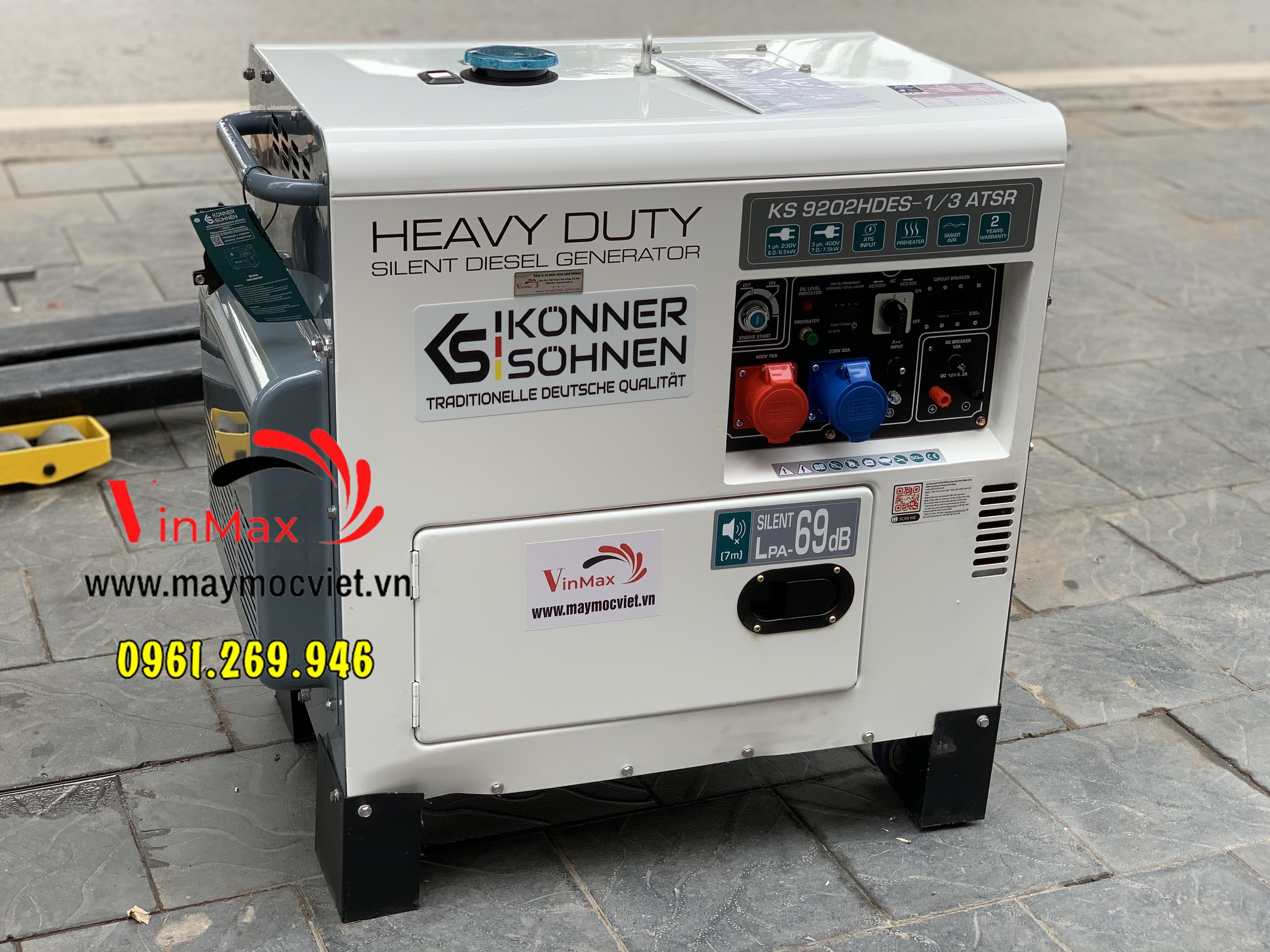 Máy phát điện 8kw chạy dầu Kohner & Sohnen KS 9202HDES-1/3 ATSR