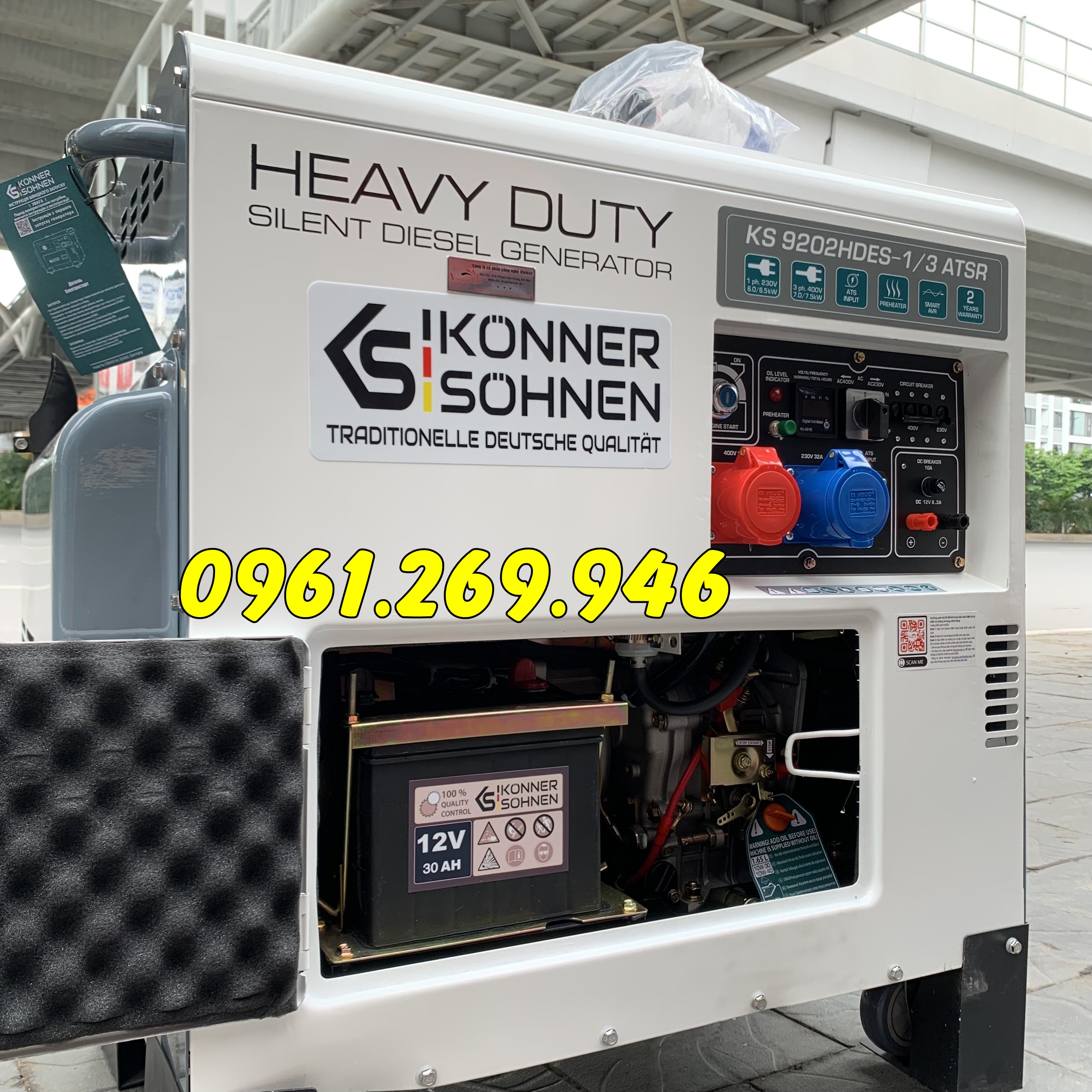 Máy phát điện 8kw chạy dầu Kohner & Sohnen KS 9202HDES-1/3 ATSR